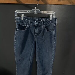 old navy size two straight leg dark wash baggy jeans